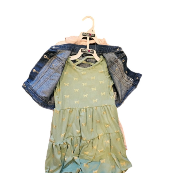 LIMITED Too 3 Piece Set 2 Dresses, 1 Jean Jacket Size 4T NWT - Picture 8 of 10
